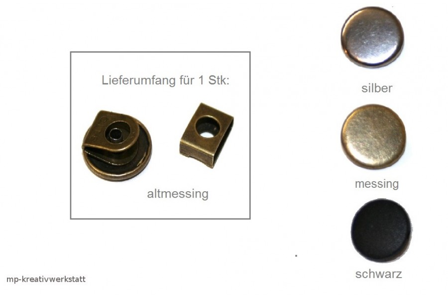1 Stk Knopf Hakenknopf Metall Dm 16,8mm   II.WAHL   - Farbwahl